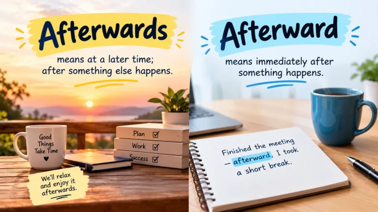 Afterwards Or Afterward